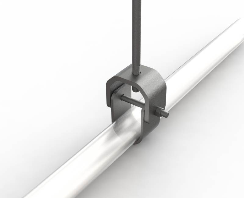 Joel Pipe & Tension Grids Clevis Hanger suspend pipe with rod
